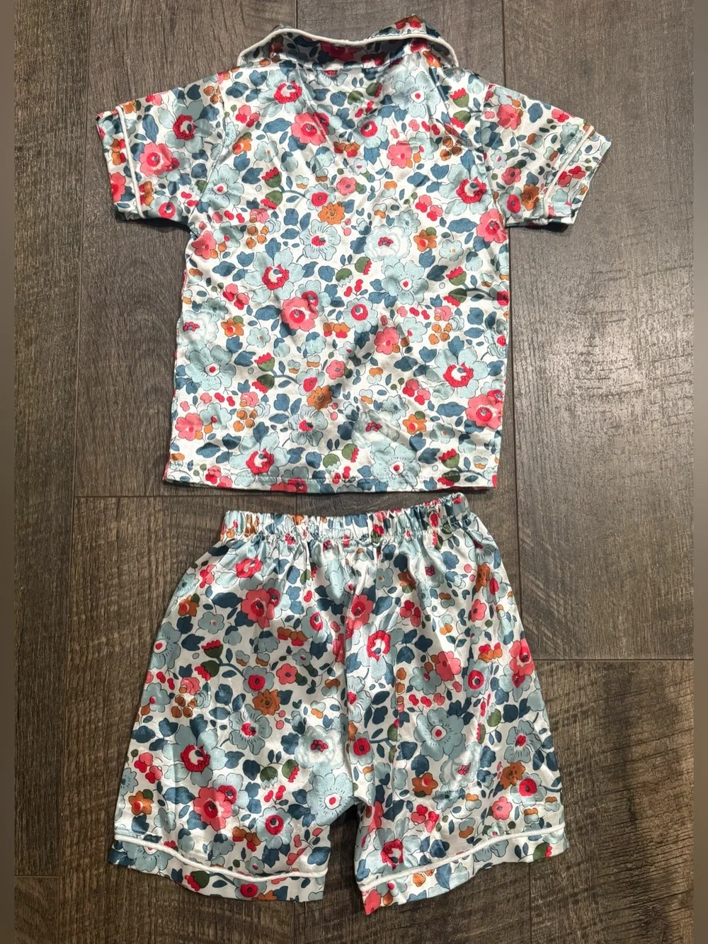 Girls Toddler Satin Floral Pajama 2 piece Set 4-5yr